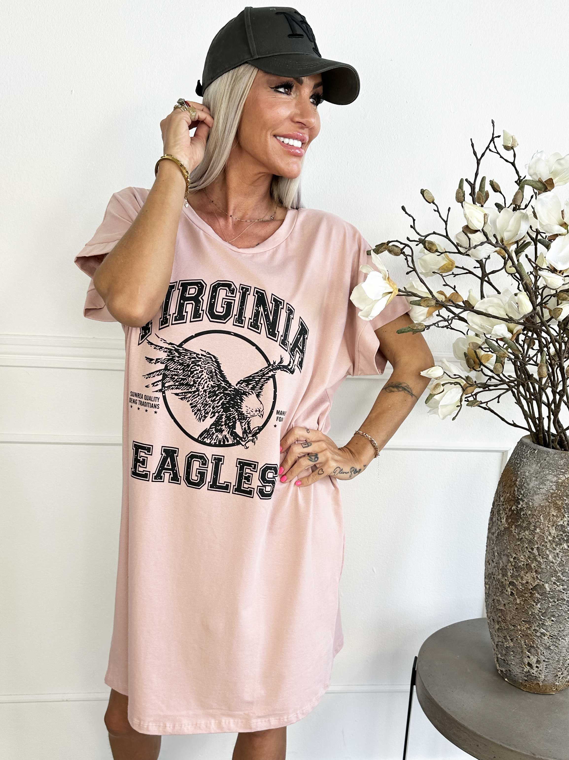 Pernille - T-shirtkjole i bomuld med tryk